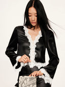 "Romantic Rules" Monochrome French Lace Blouse