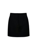Low-Rise Tailored Mini Skirt in Black