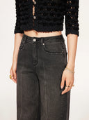 WL3 High-Waisted Straight-Leg Vintage-Wash Jeans
