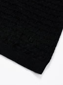 Merino Wool Knit Top with Flared Sleeves in Black