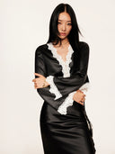 "Romantic Rules" Monochrome French Lace Blouse