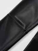 Straight Leather Trousers in Black