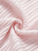 Wool-Cashmere Lace-Trimmed Flare-Sleeve Knit Cardigan in Sakura Pink