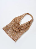 Sequin & Beaded Halter Camisole with Plunge Neck and Open Back