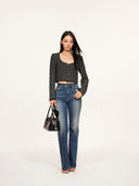 Black & White Mixed-weave Cropped Tweed Jacket