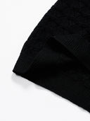 Merino Wool Knit Top with Flared Sleeves in Black