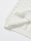 Merino Wool Knit Top with Flared Sleeves in White