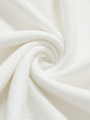 Short-Sleeve Knitted Top with Feather trim in White