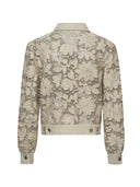 Floral Laser-Embroidered Faux Leather Jacket