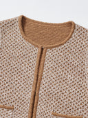 Shimmering Sequin Argyle Knit Cardigan in Sandy gold