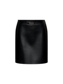 Mid-rise A-Line Buckle Skirt in Black