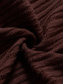 Wool-Cashmere Lace-Trimmed Flare-Sleeve Knit Cardigan in Caramel Chestnut