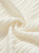 Wool-Cashmere Lace-Trimmed Flare-Sleeve Knit Cardigan in Moonlight White