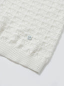 Merino Wool Knit Top with Flared Sleeves in White