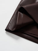Retro-modern Faux Leather Straight Skirt in Burnt Burgundy
