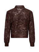 Floral Laser-Embroidered Faux Leather Jacket