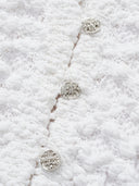 Cloud Textured Bubble-Knit Cropped Cardigan in White