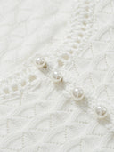 Merino Wool Knit Top with Flared Sleeves in White
