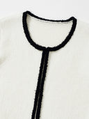 Madeleine Bouclé Jacket with Round Neck in White