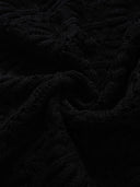 Rhinestone-Embellished Openwork Crochet Cardigan in Black