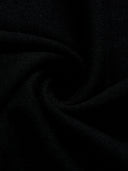 Short-Sleeve Knitted Top with Feather trim in Black