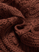 Cropped Knit Cardigan with Hand-Crafted Embroidery in Caramel chestnut