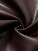 Retro-modern Faux Leather Straight Skirt in Burnt Burgundy