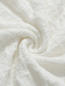 Merino Wool Knit Top with Flared Sleeves in White
