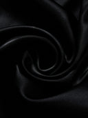 Cropped Satin-Finish Gathered Puff-Sleeve Jacket in Black