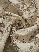 Floral Laser-Embroidered Faux Leather Jacket