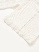Lace Rose Knitted Cardigan in Moonlight white