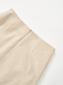 Mid-rise A-Line Buckle Skirt in Sandy Beige