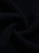 “Black & White Camellia” Knitted Short-Sleeve Cardigan with Hand-Crocheted Trim