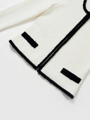 Madeleine Bouclé Jacket with Round Neck in White
