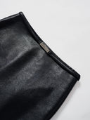 Mid-rise A-Line Buckle Skirt in Black