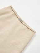 Mid-rise A-Line Buckle Skirt in Sandy Beige