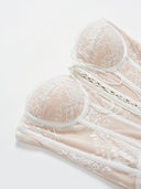 Rose Lace Strapless Bustier with Soft Boning and Built-in Cups