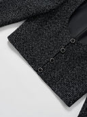 Black & White Mixed-weave Cropped Tweed Jacket