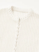 Lace Rose Knitted Cardigan in Moonlight white