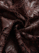 Floral Laser-Embroidered Faux Leather Jacket