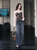 WL3 High-Waisted Straight-Leg Vintage-Wash Jeans