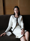 Madeleine Boucle Knit Skirt in White
