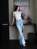 FL2 Mid-Rise Vintage-Wash Blue Kick-Flare Jeans