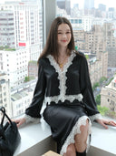 Romantic Rules" Monochrome French Lace Skirt