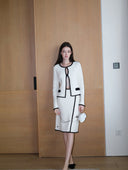Madeleine Boucle Knit Skirt in White