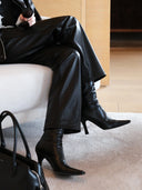 Straight Leather Trousers in Black