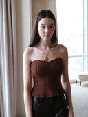 Hand-Crocheted Scalloped-Edge Knit Tube Top