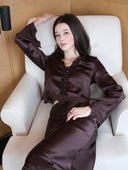 "Romantic Rules" French Lace Skirt in Purple Coffee
