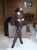 Floral Laser-Embroidered Faux Leather Jacket