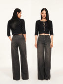 WL3 High-Waisted Straight-Leg Vintage-Wash Jeans